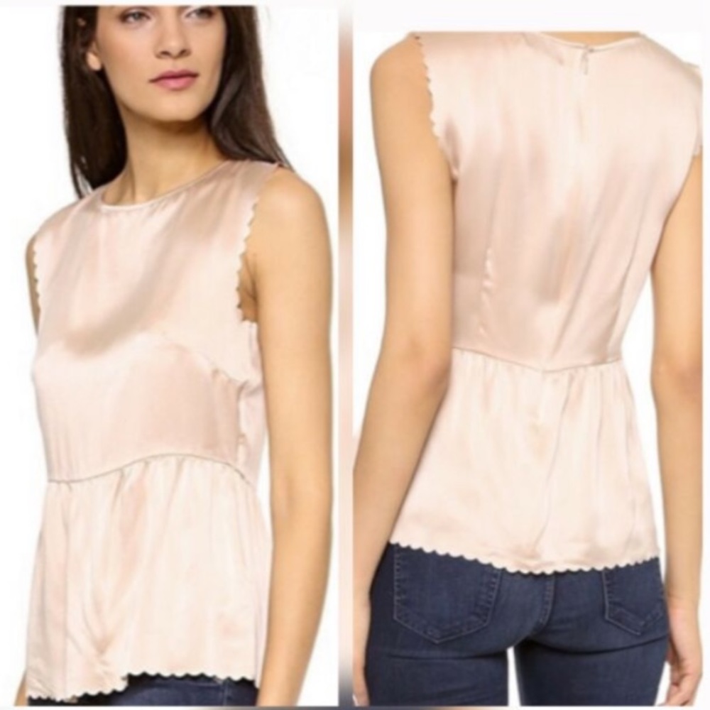Madewell Scalloped Silk Blouse NWT
